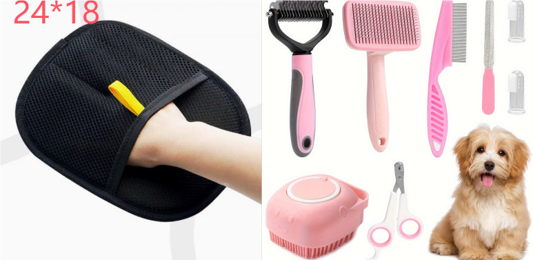 8-piece Dog Beauty Tools Self-cleaning Suit