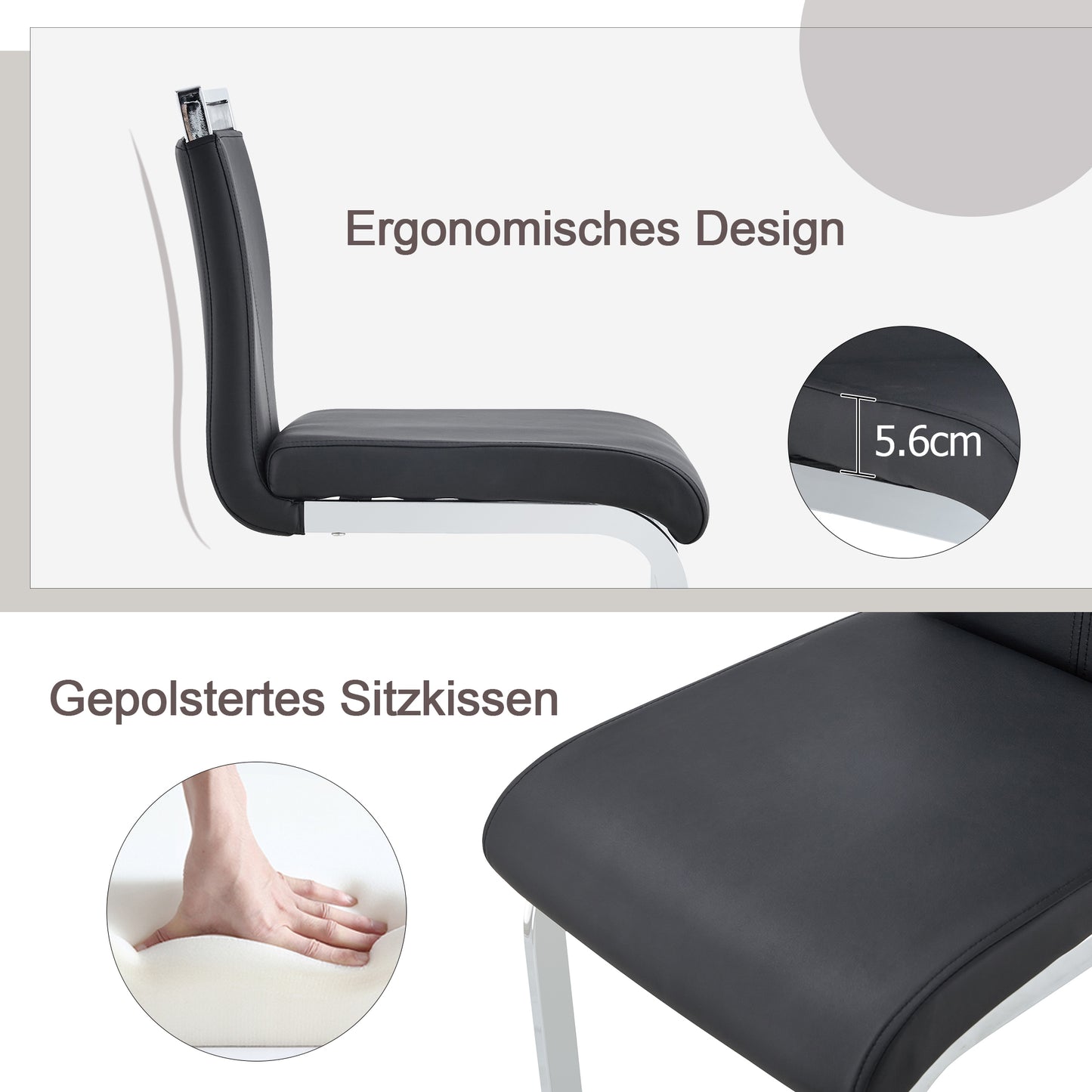 Two High-quality Black Bar Stools In Nordic Style, Suitable For Restaurants, Kitchens, Terraces And Guests Office Chairs Set Of 2 Black PU Suitable For Multiple Occasions.