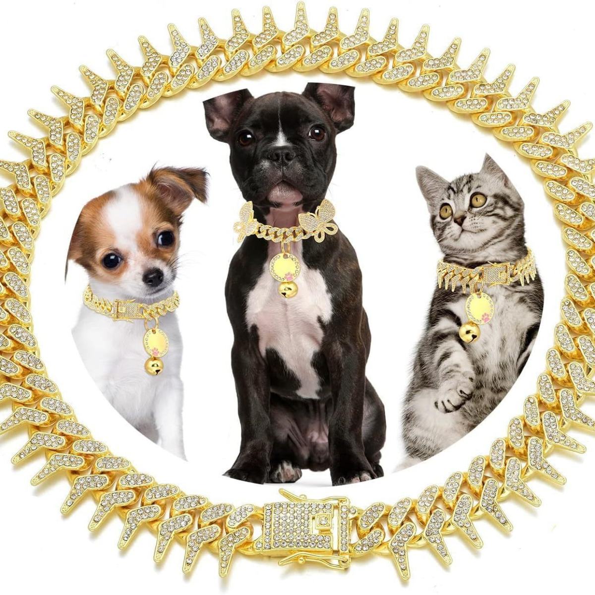 European And American Fashion Diamond Pet Neckband Necklace