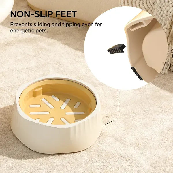 White Dual-purpose Slow Food Bowl, Fast&slow Food Can Be Freely Switched To Adapt To Different Pet Eating Habits, Cross-border Hot Selling Pet Supplies