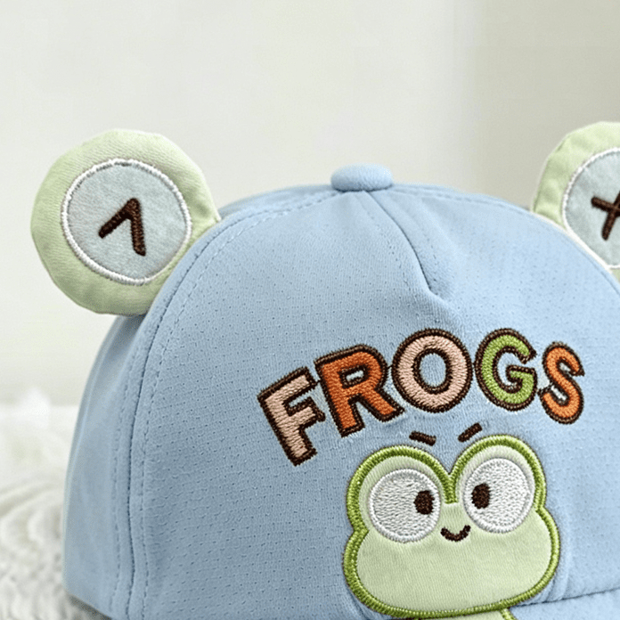 Super Cute Three-dimensional Frog Ears Baby Baseball Cap Soft Cotton Baby Sun Hat For Outdoor Use Cute Frog Embroidery
