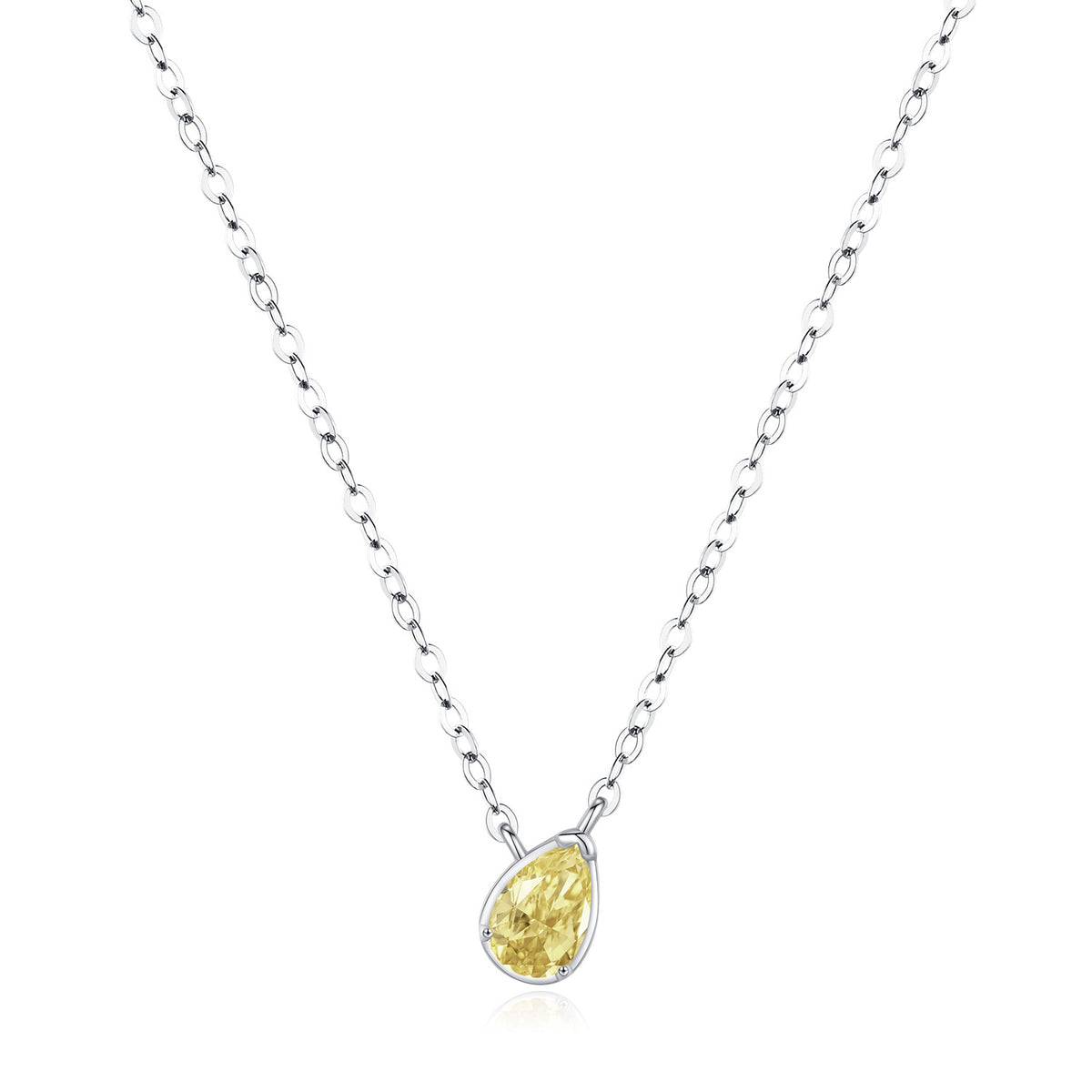 5 Pure Silver Drop Simulated Diamond Necklace Women Niche Korean