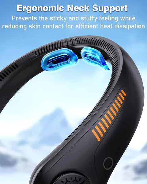 Portable Neck Fan - Rechargeable Personal Fan With Neck Support, 5-Speed Quiet Lightweight Long Lasting Neck Fan, Battery Operated Full Surround Cooling For Travel, Birthday Gifts For Men Women