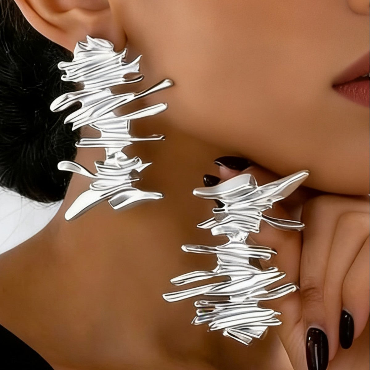 Cross-Border European American Jewelry For Women, Fashion Geometric Metal Shape Stud Earrings, Light Luxury Elegant Versatile Ear Jewelry