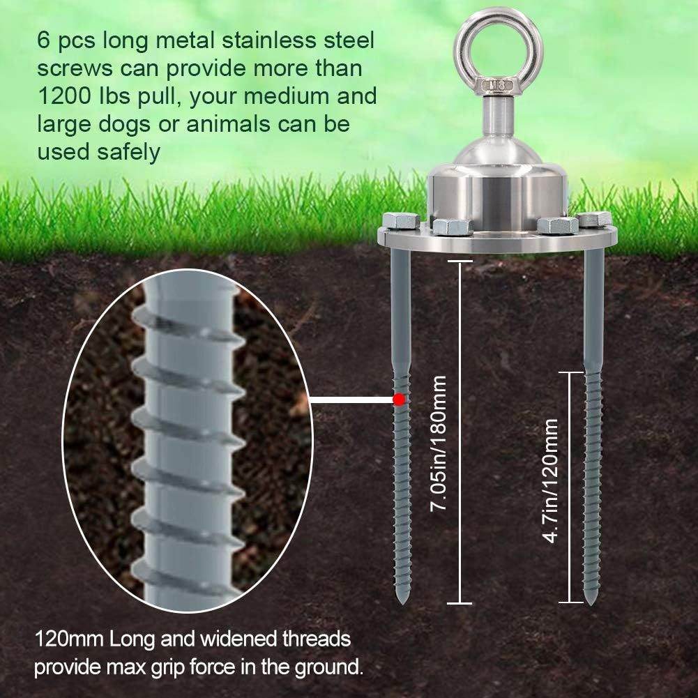 Stainless Steel Pet Dog Tethering Stake With Wire Rope Dog Leash