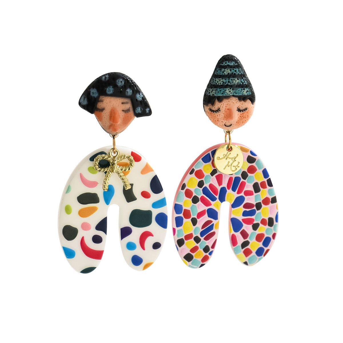 New Arrival Cross-Border Cartoon Character Earrings For Men Women, Original Unique Indian Doll Stud Earrings, Unisex Niche Ear Jewelry