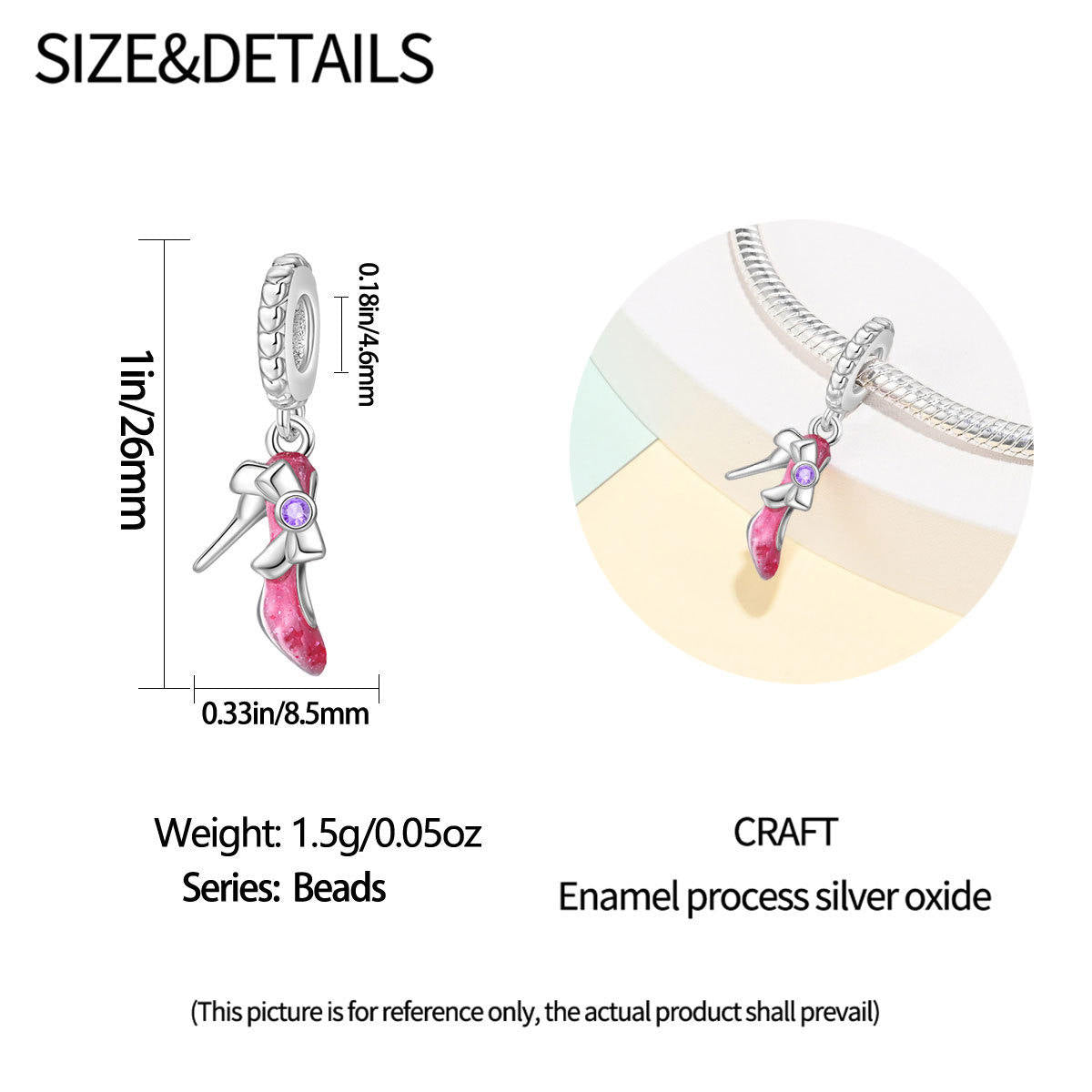 DIY Ornament Accessories Bracelet White Copper Plated 925 Silver Pendant