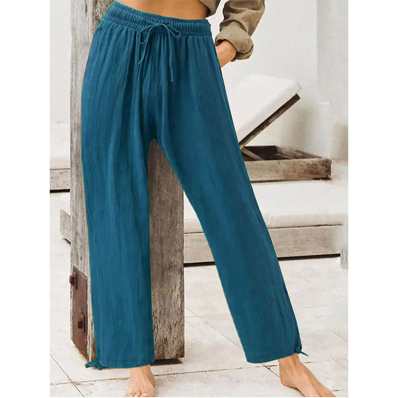 Womens Solid-Color Summer Casual Home Pants