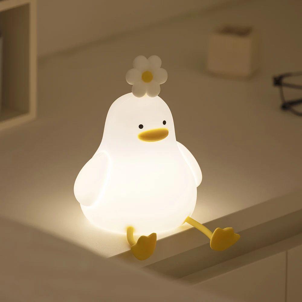 Flower Duck Shaped Eye-Care Ambience Bedside Tap Lamp