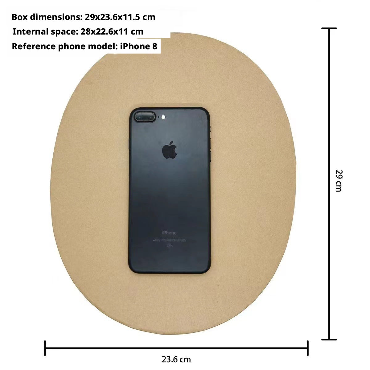 Gift packaging box-oval-kraft paper color-29 * 23.6 *11.5cm-cardboard-1 piece