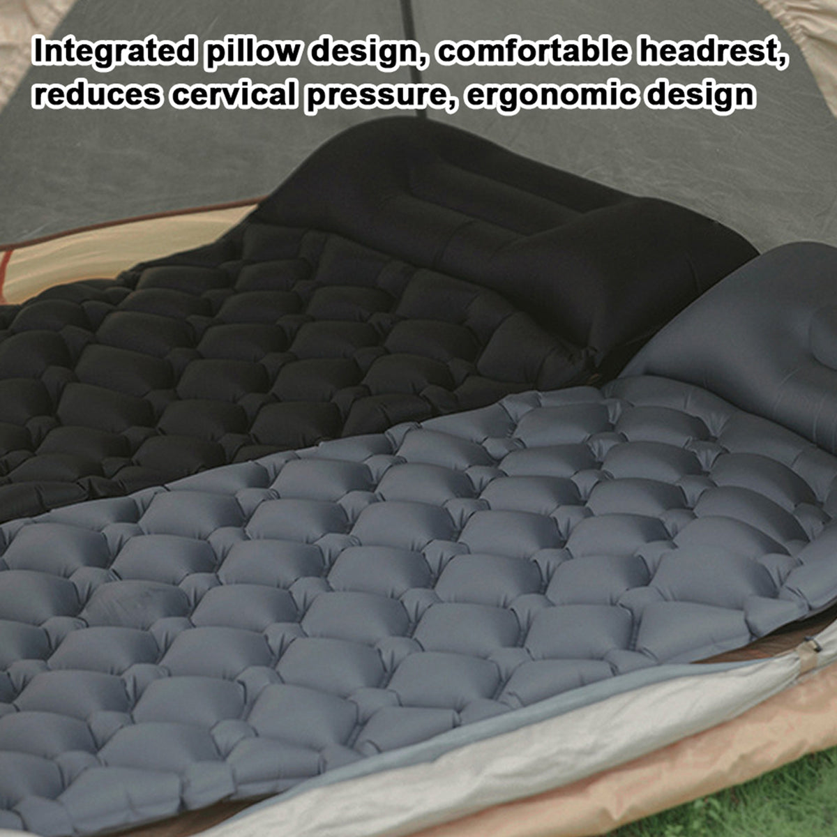 Built-in Pump Mattress Outdoor Camping Picnic Sleeping Mat Travel Portable Soft Mattress Comfort Inflation Mattress With Pillow Moisture-proof Ground Mat