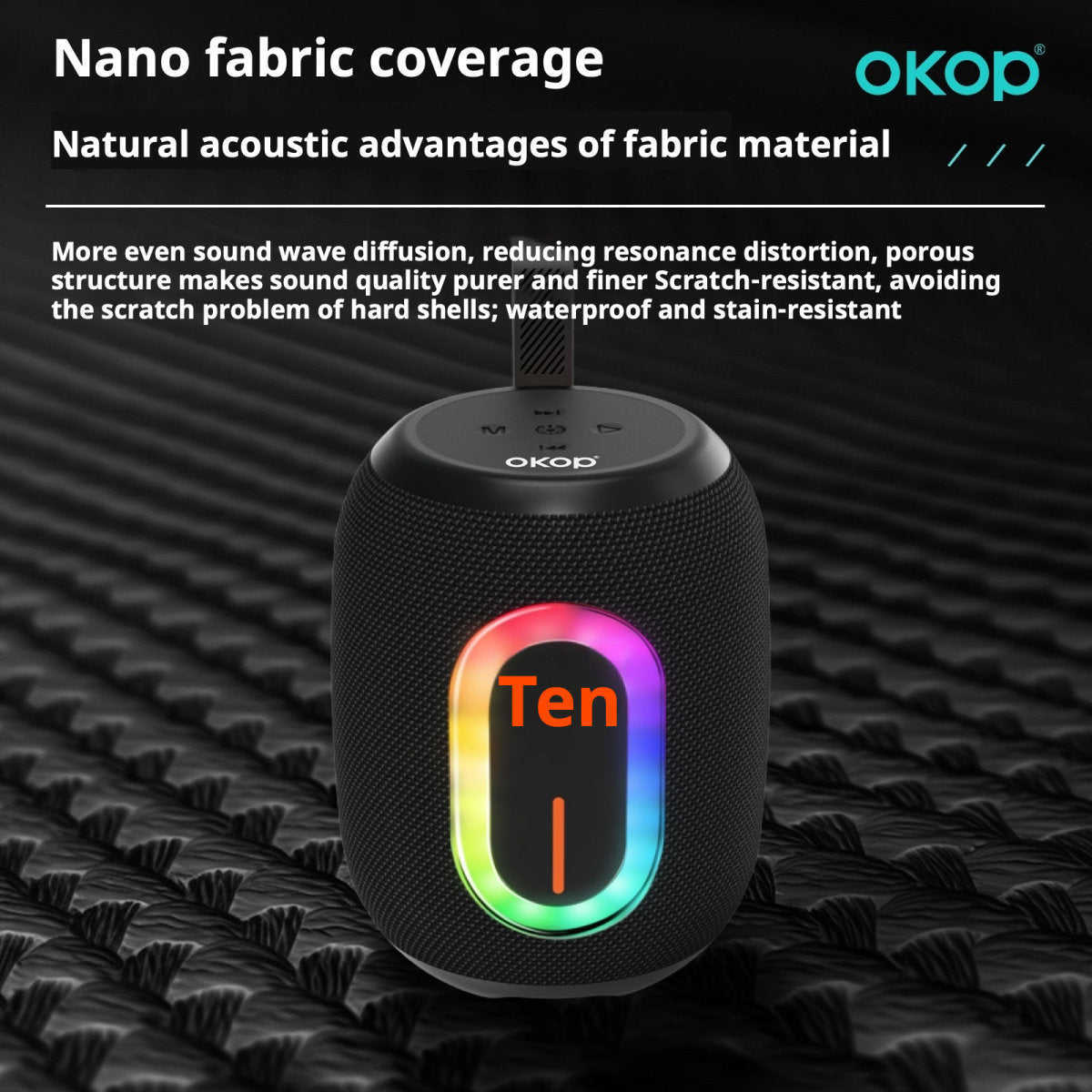 KP-833 Best-Selling Bluetooth Speaker Deep Bass High-Fidelity Sound High Power Portable Stylish Design With Ambient Lighting Suitable For Indoor Outdoor Use