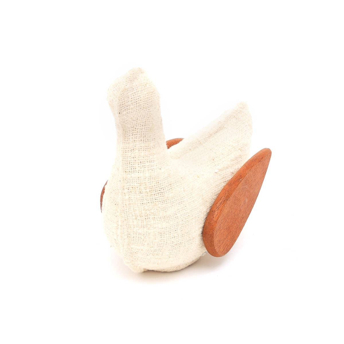 EcoMix Dove With Fabric & Wood Wings -Handcrafted Figurine & Sculptural Decor-9X4.5X7.8