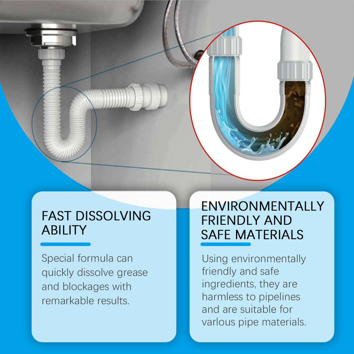 JUEFISH Cross-border Effervescent Drain Cleaning Tablets Dissolve And Unclog Toilets, Floor Drains, And Kitchen Sewers.
