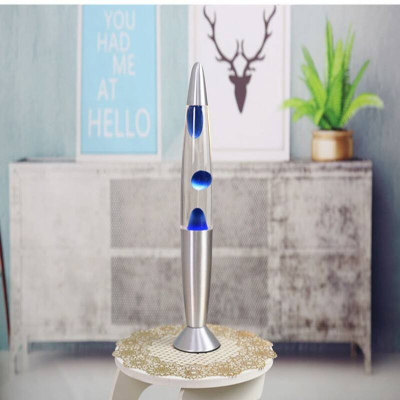Lava Lamp Blue With Hypnotic Colour Effect & Premium LED Lava Lamp Glow 13-inch Lamp With Metal Base Efficient Mood Light For Bedroom, Office Decor Mesmerising Gift For Adults & Kids