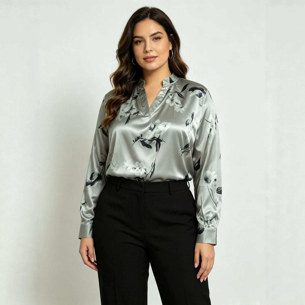 Long-sleeve Lapel Blouse For Women Suitable For Office And Commuting