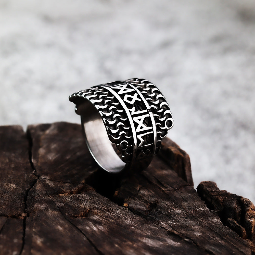 Personalized Rune Viking Mens Fashion Ring