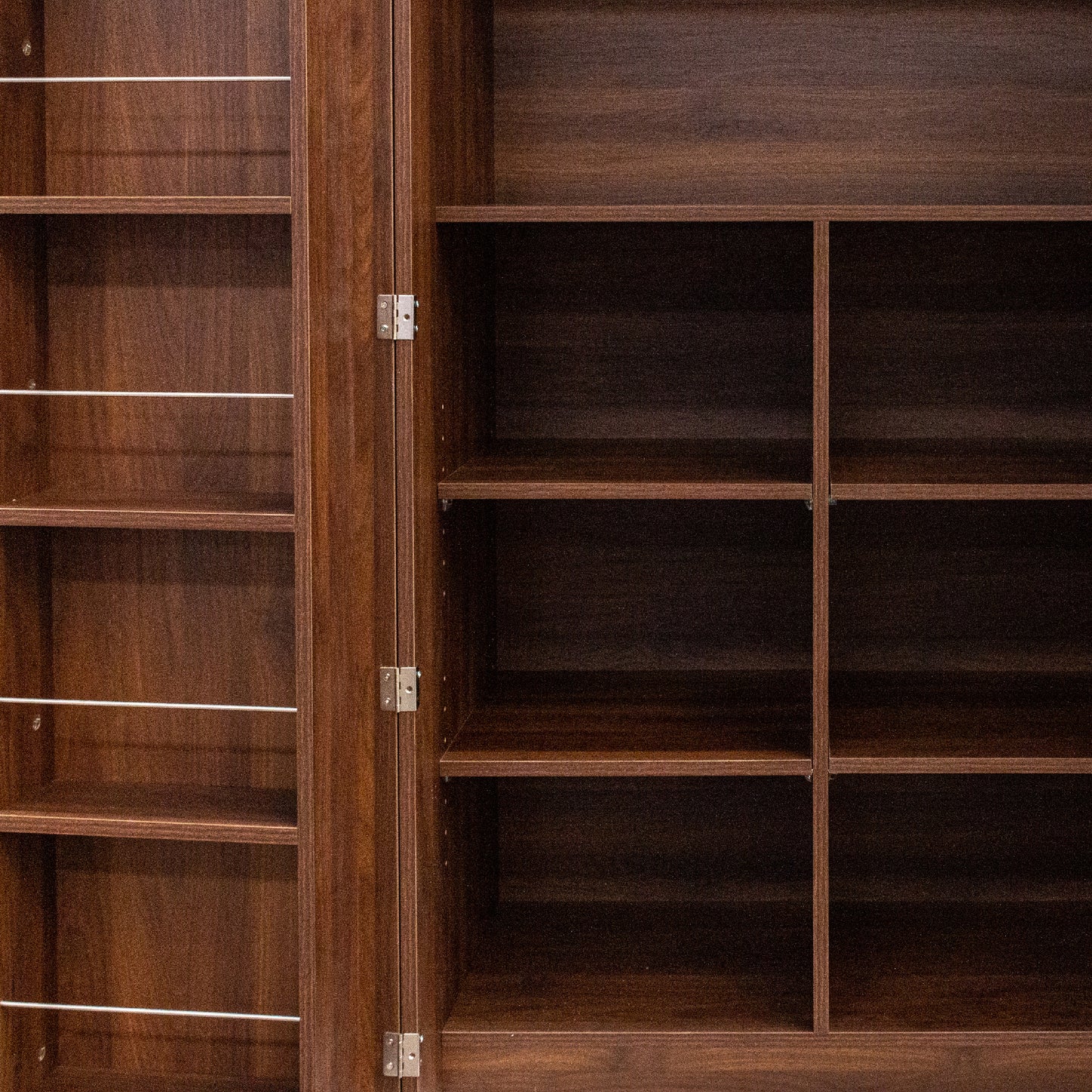 Kitchen Pantry Cabinet, Walnut Freestanding Buffet Cupboards Sideboard With Doors & Shelves, Kitchen Pantry Storage Cabinet For Kitchen, Living Room And Dinning Room