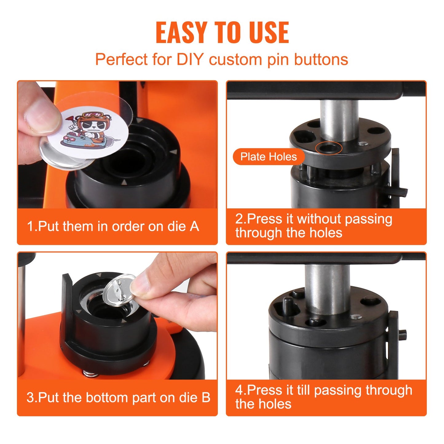 Button Maker Machine, 0.98 Inch/25mm Pin Maker With 500pcs Button Parts, Button Maker With Panda Magic Book, Ergonomic Arc Handle Punch Press Kit, For Children DIY Gifts And Christmas