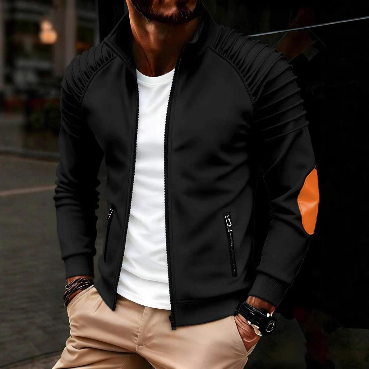 Stand-collar Windproof Mens Fashion Casual Jacket