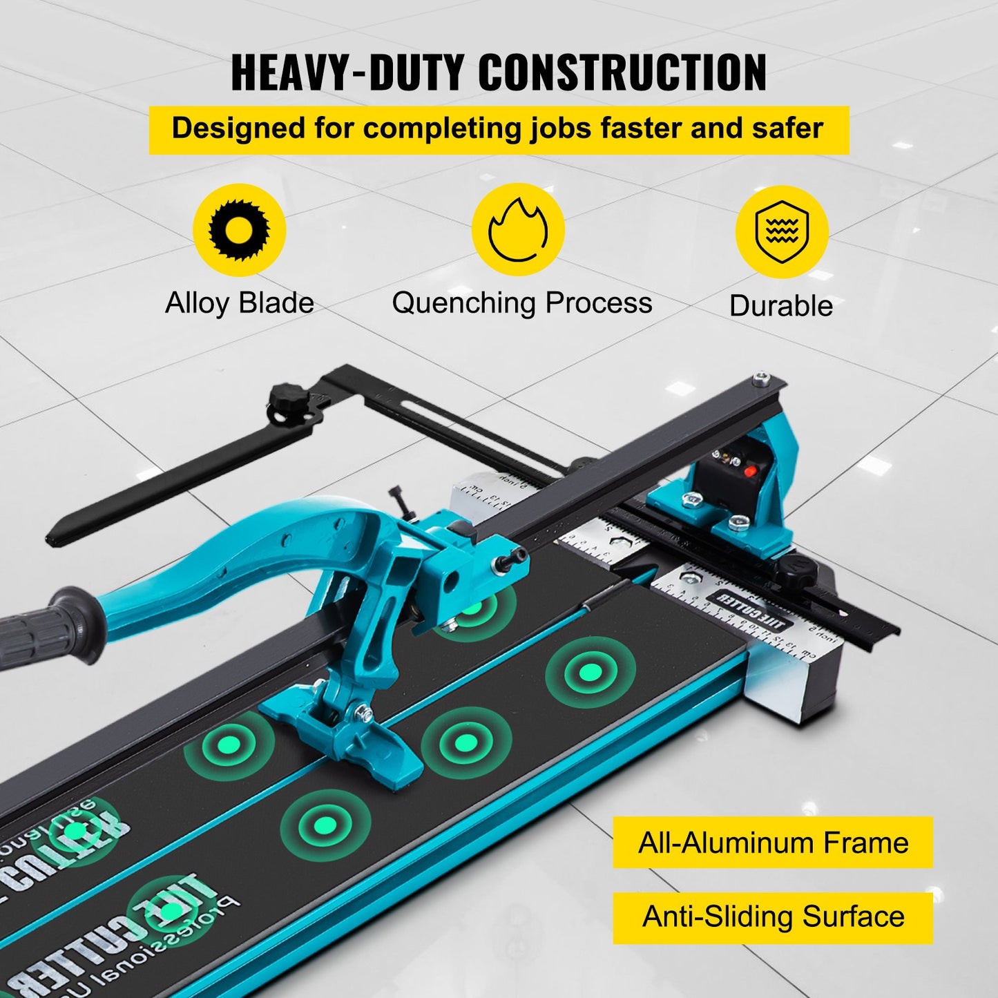 40 Inch Tile Cutter Single Rail Double Brackets Manual Tile Cutter 3/5 In Cap With Precise Laser Manual Tile Cutter Tools For Precision Cutting (40 Inch)