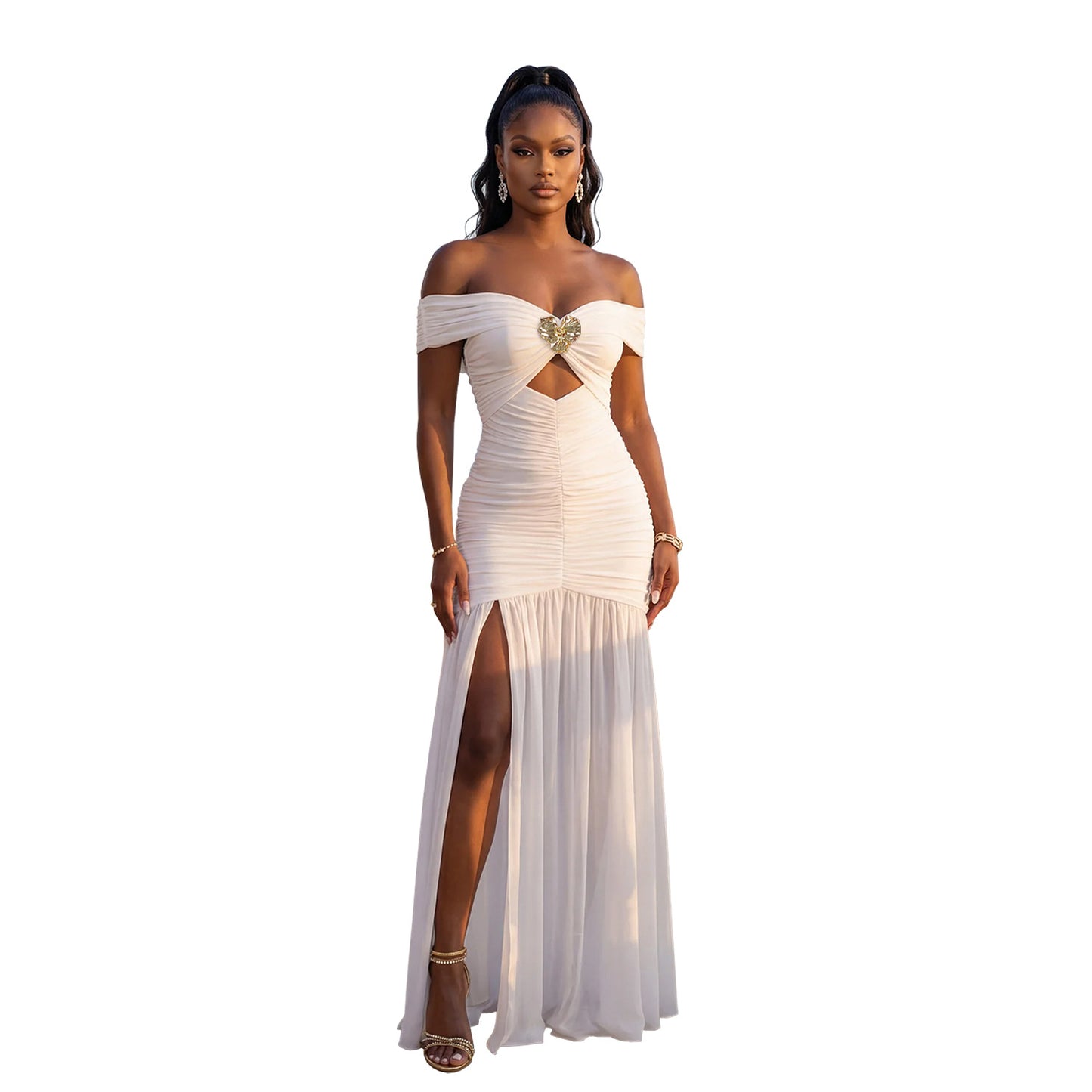 European And American-style Womens Fashion Off-shoulder Tube Dress
