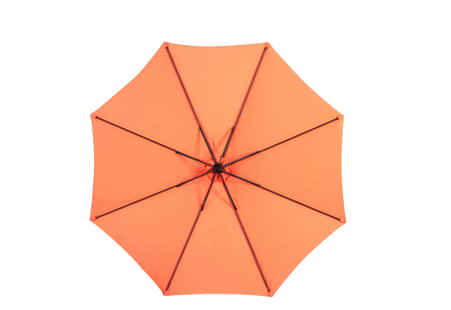 Best Choice Products 10ft Offset Hanging Market Patio Umbrella W Easy Tilt Adjustment, Polyester Shade, 8 Ribs For Backyard, Poolside - Orange No Base