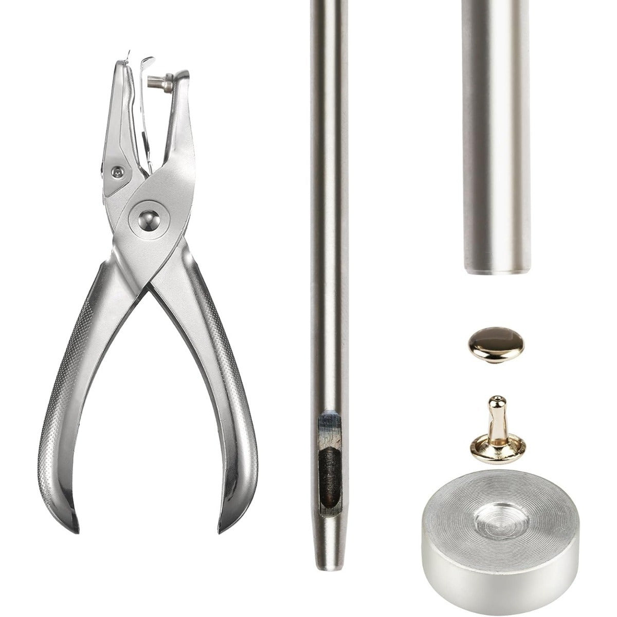Comprehensive Hollow Rivet Set With 306 Rivets & Tools, 3–8 Mm Rivets In Gold/silver/bronze, Including Punch & Setting Tool, Complete Rivet Set For Leather & DIY Party Decorations