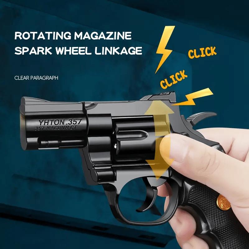 Creative Revolver Pistol Lighter, .357 Magnum Gun Shape Butane Torch Lighter, Windproof Blue Flame Jet Lighter, Cool Gadgets Unique Men's Birthday Gift -Gas Not Included