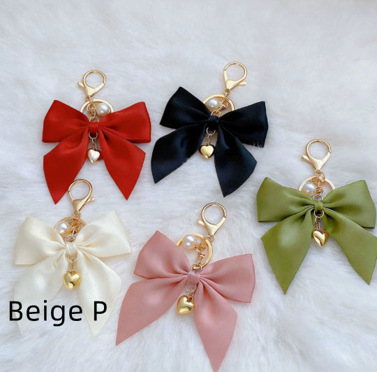 Korean-style Ribbon Bow Keychain Pendant Bag And Car Decoration