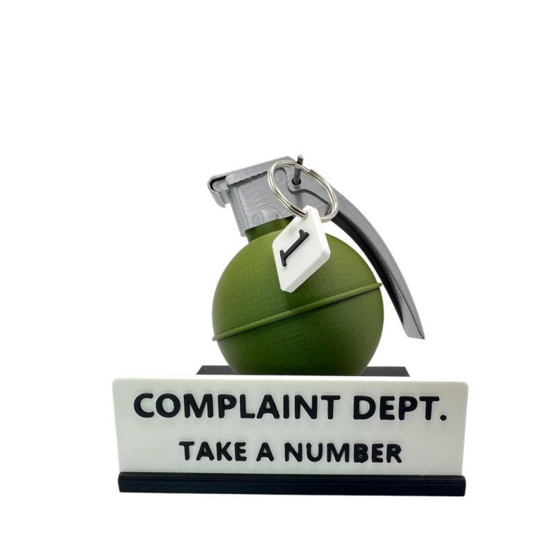 Complaint Department Grenade Desk Sign