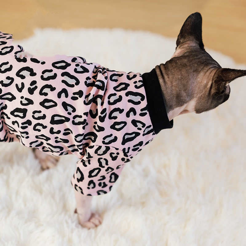 Sphynx Cat Cotton Leopard Shirt Fashion Clothes