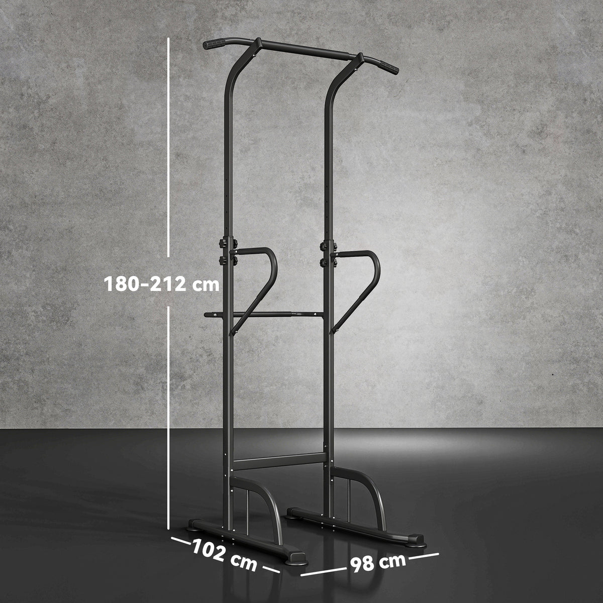 Power Tower Dip Station Pull Up Bar Multi-Function Push Up Equipment With Adjustable Height For Home Gym Strength Training Workout Fitness