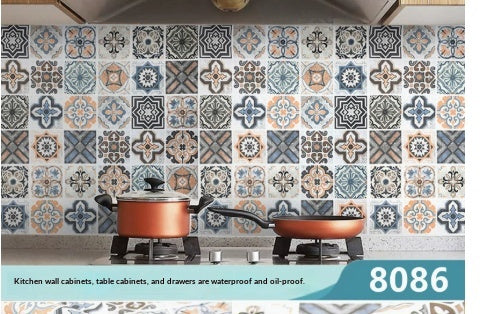 Kitchen Stickers Waterproof Oil-resistant Fire-retardant Wallpaper Self-adhesive Wall Covering