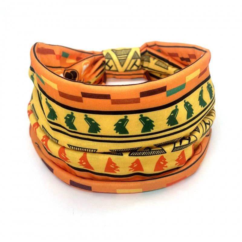 Printed Pattern Turban Wide-brimmed Knotted Stretch Yoga Cycling Sports Headband