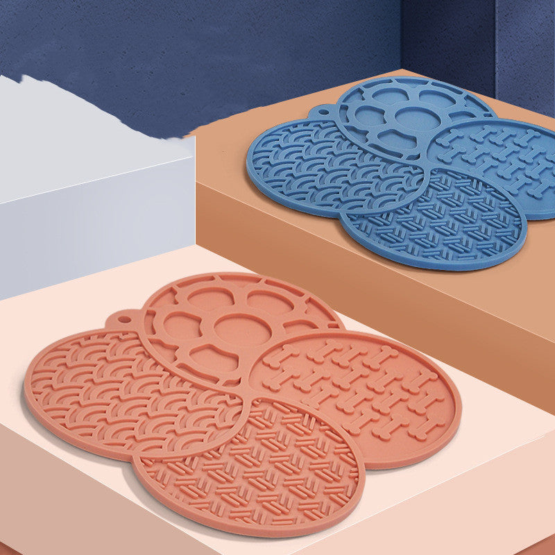 Cat Anti-choke Pet Slow Food Mat Dog Slow Food Feeding Mat Slow Feeding Coasters Suction Cup Silica Gel Pad