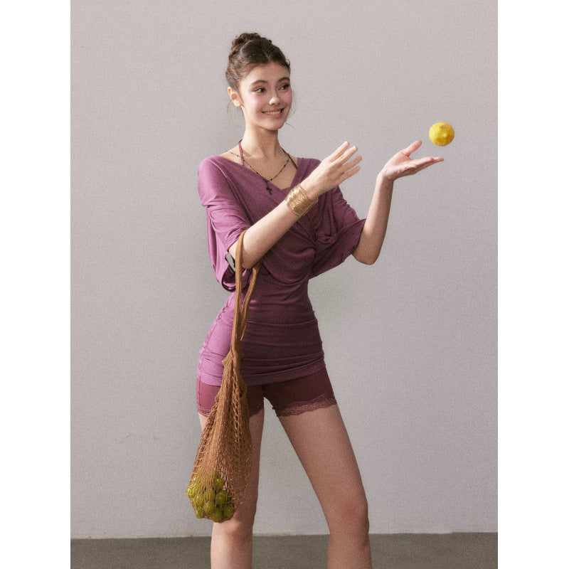 Long-sleeve Cooling Sun-protective Comfortable Casual Knit Short Sleeve
