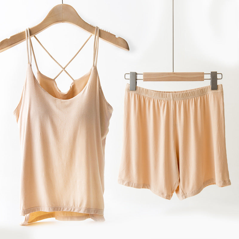 Navel-exposed Sexy One-piece Sling Vest Cover With Chest Pad Beauty Back Outer Wear
