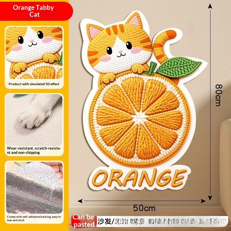 Best-selling Cartoon 5D Cat-scratch Wall Sticker