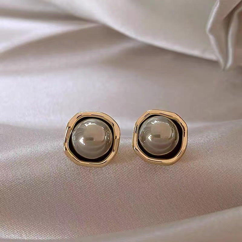S925 Silver Pearl Stud Earrings Women Luxury Elegant Simple Design Versatile Fashion Jewelry
