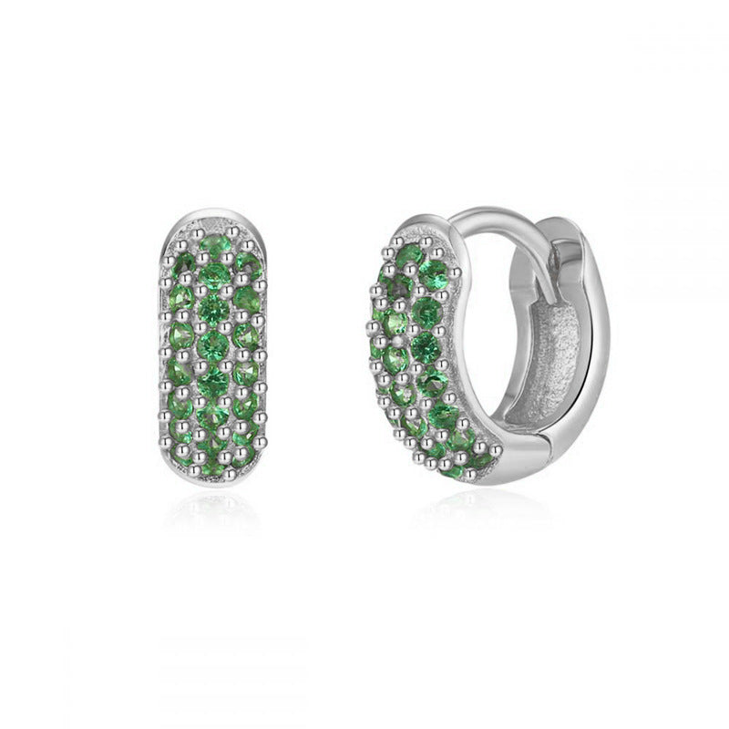 Color Zircon Ear Studs Popular Fashion Best-seller