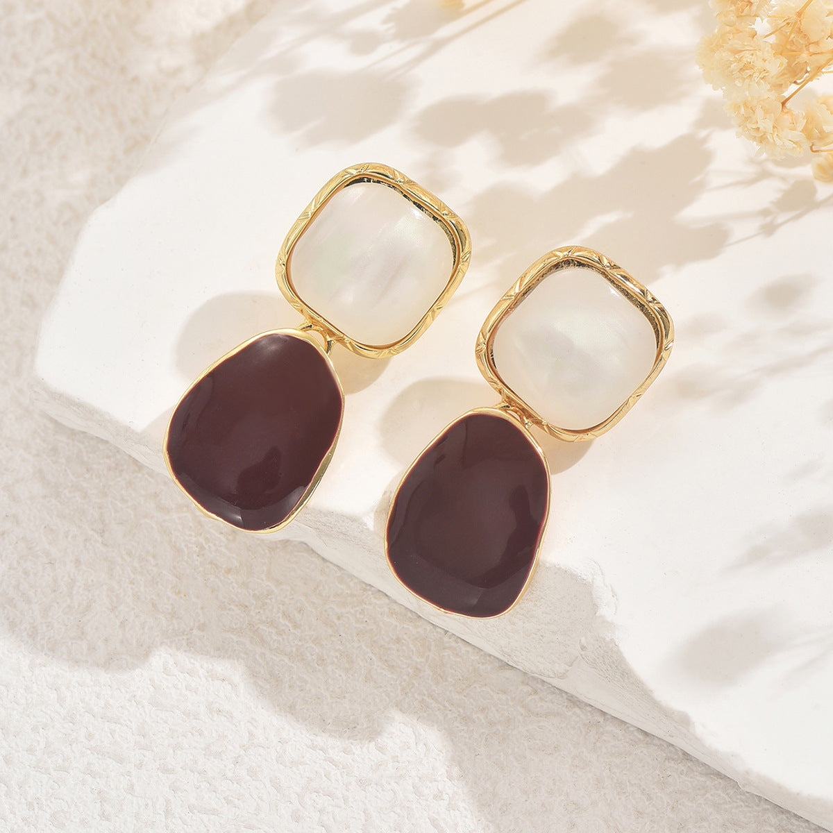2026 New Fashion Geometric Earrings For Women, Niche High-end Inlaid Red Cubic Zirconia Stud Earrings, Versatile Women Ear Jewelry