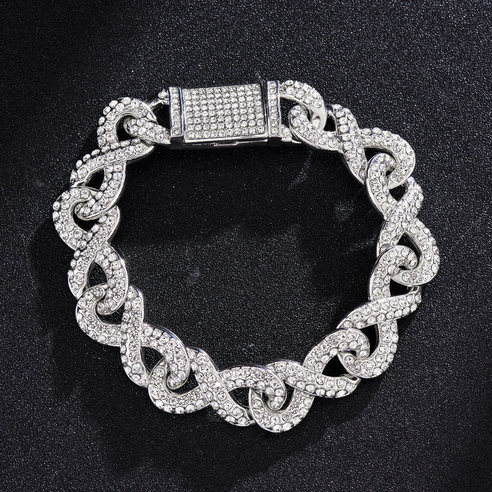 8-shaped Cuban Chain, Hip-hop Rap, Hip-hop Street Fashion Accessories