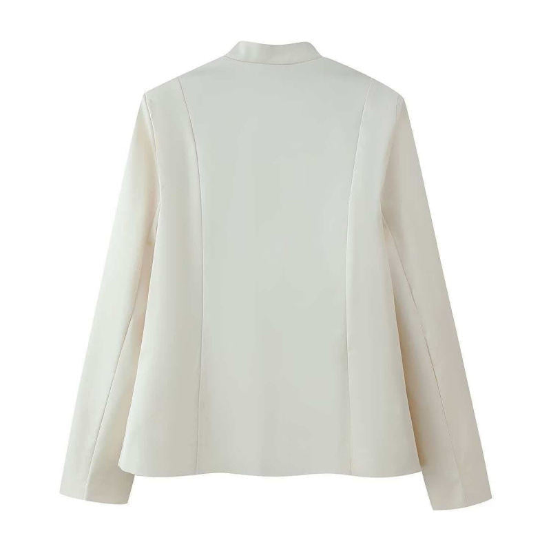 Best-selling Spring Versatile Stand-collar Button-front Waist-cinching Jacket