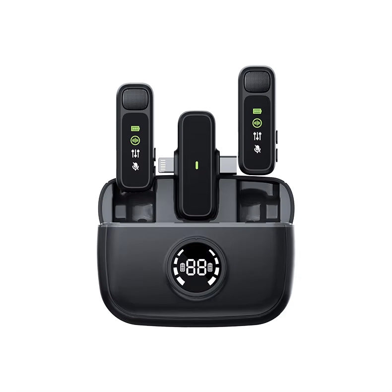 K30 Dual-Port Wireless Lavalier Microphone With Digital Display Supports Two Devices Simultaneously