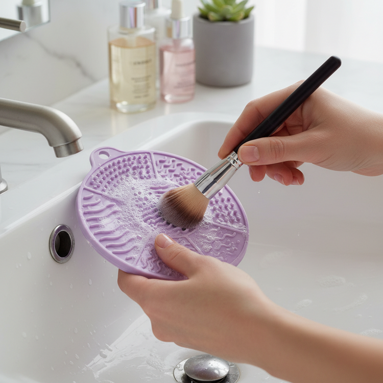 silicone makeup brush cleaner pad for deep cleaning cosmetic brushes