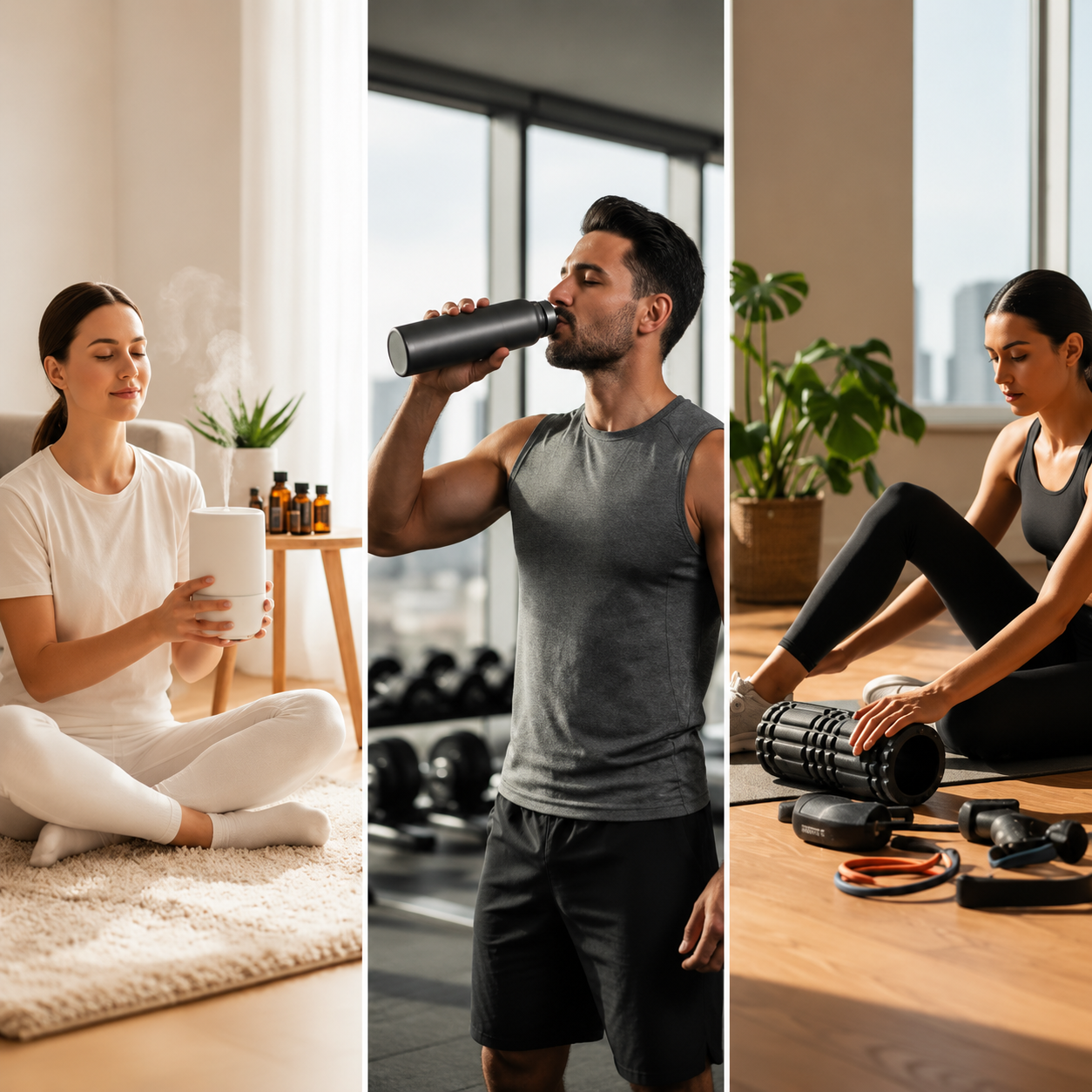 Premium active lifestyle essentials featuring fitness accessories, wellness products, recovery tools, and everyday active living gear by Arvou.