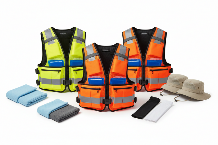Cooling vest and heat protection gear for hot weather safety and outdoor work
