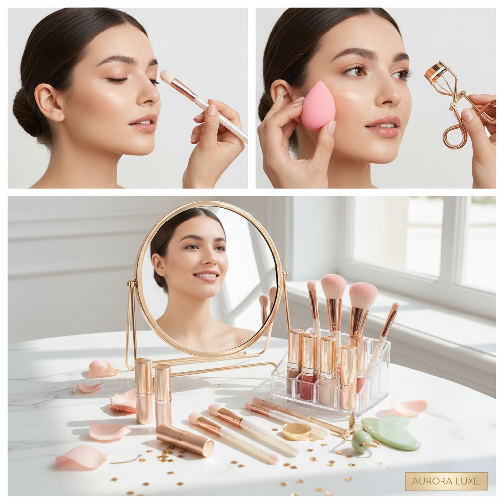 Makeup & Beauty Tools collection featuring makeup brushes, beauty sponges, eyelash curlers, cosmetic organizers and beauty accessories by Arvou.