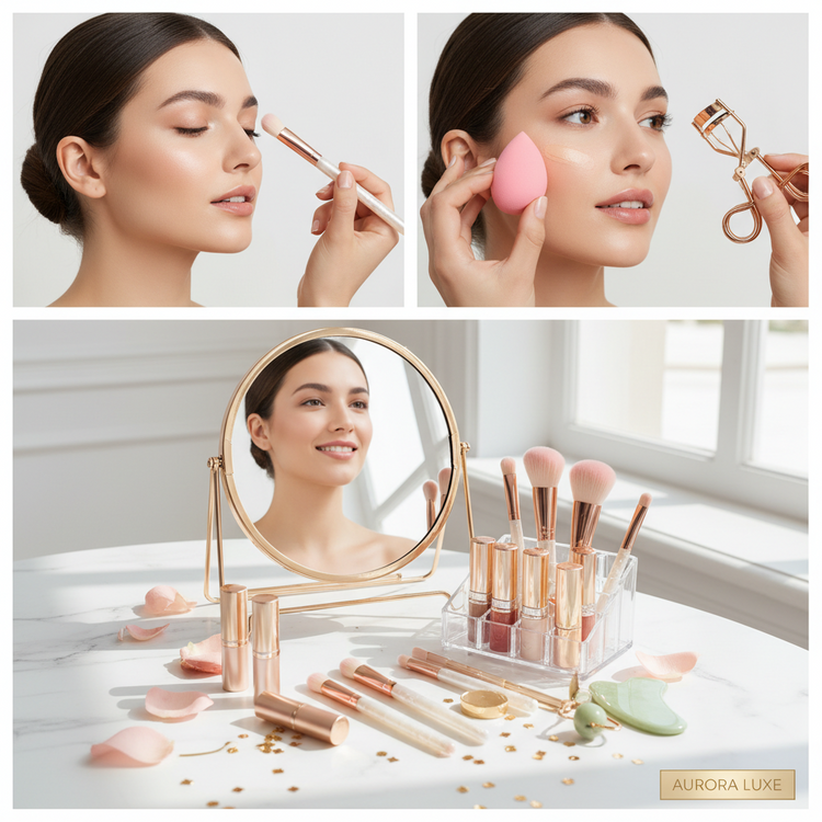 Makeup & Beauty Tools collection featuring makeup brushes, beauty sponges, eyelash curlers, cosmetic organizers and beauty accessories by Arvou.